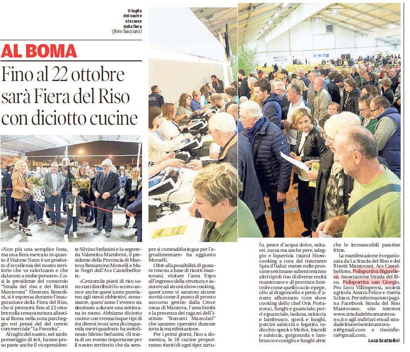 06 10 2017 gazzzmn Fino al 22 ottobre sarà Fiera del Riso con diciotto cucine