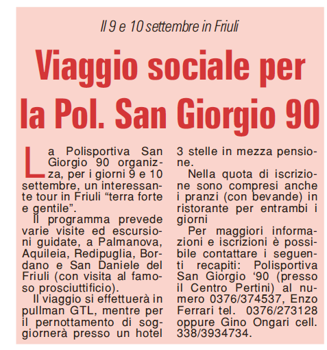 24 06 2017 gazzmn Viaggio sociale per la Pol. San Giorgio 90