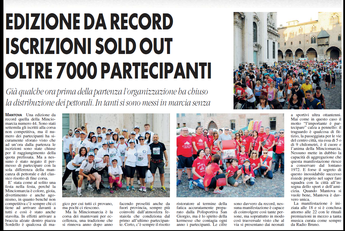 28 05 2017 vocemn EDIZIONE DA RECORD ISCRIZIONI SOLD OUT OLTRE 7000 PARTECIPANTI