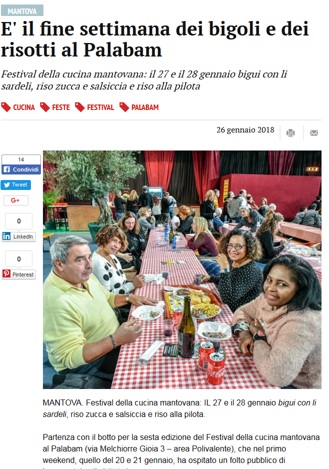 gazzmn 26 1 18 E il fine settimana dei bigoli e dei risotti al Palabam